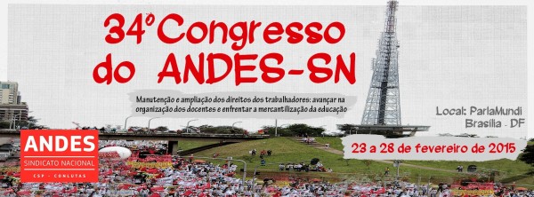 34º Congresso Nacional do Andes começa nesta segunda-feira em Brasília-DF