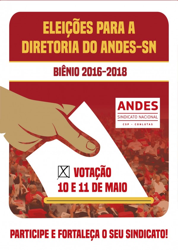 Eleições para nova diretoria do ANDES-SN ocorrem nesta terça e quarta (10 e 11 de maio)