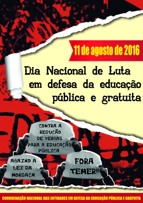 ANDES-SN divulga cartaz do Dia Nacional de Luta em defesa da Educação Pública
