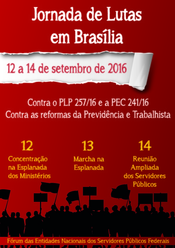 Fonasefe divulga cartaz para a Jornada de Lutas em Brasília com a presença confirmada da Apug-Ssind