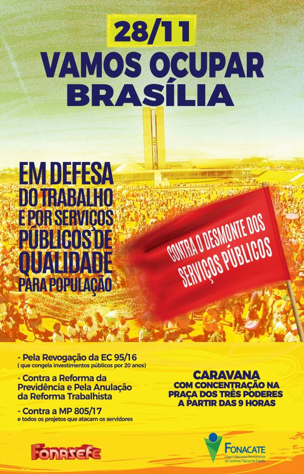 Docentes participarão de Caravana à Brasília dia 28 contra os ataques do governo