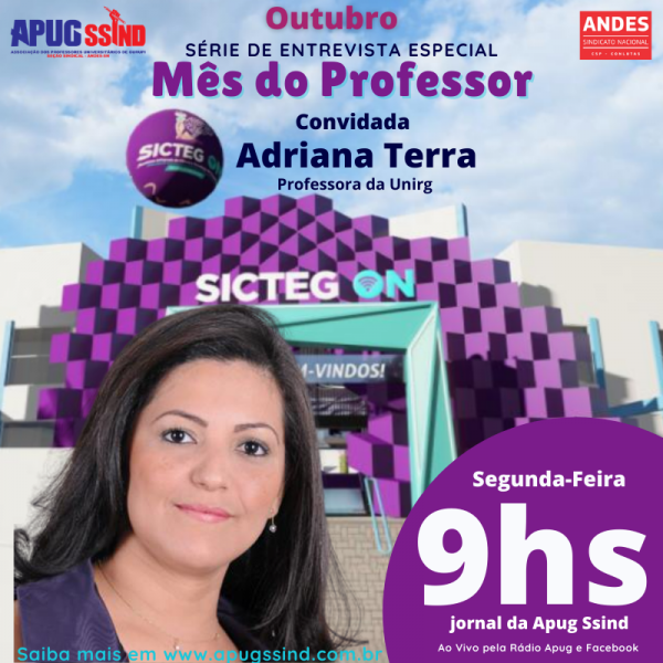 Professora Adriana Terra é a entrevistada da Rádio Apug na segunda-feira (26/10)