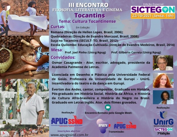 Terceiro Encontro do Filosofia Literatura e Cinema acontece na SICTEG debatendo a Cultura Tocantinense