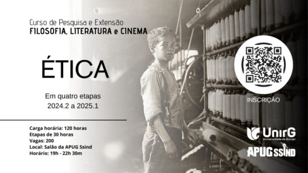 Curso de Pesquisa e Extensão FILOSOFIA, LITERATURA e CINEMA: “ÉTICA” abre inscrição para sua I ETAPA