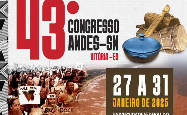 ANDES DIVULGA CADERNO DE TEXTOS DO 43º CONGRESSO