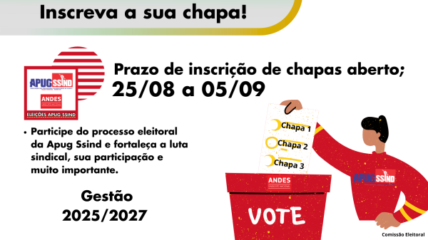 Eleições Apug 2025: Prazo de inscrição de chapas aberto de 25/08 a 05/09