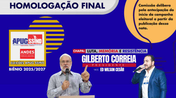 Comissão Eleitoral homologa chapa única e delibera pela antecipação do inicio da campanha eleitoral para nova diretoria da Apug